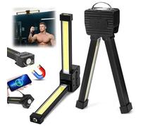 Gym Lighting Posing Lamp, Portable Magnetic LED Flashlight with 7th Gear Dimming & 180 Degree Folding USB Rechargeable, Gym & Camping Essentials