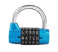 Gym Locker Lock, Word Combination Lock, 5 Letter Heavy Duty Alloy Padlock Password Sturdy Security Easy to Set Your Own Keyless Resettable Combo for School gate Fence Toolbox (Blue)