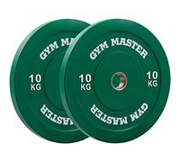 GYM MASTER 2" Coloured Rubber Bumper Plates for Olympic Barbell Weight Lifting - 2 x 10kg (20kg)