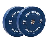 GYM MASTER 2" Coloured Rubber Bumper Plates for Olympic Barbell Weight Lifting - 2 x 20kg (40kg)