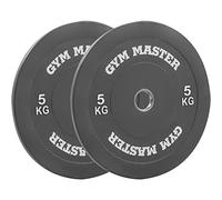 GYM MASTER 2" Coloured Rubber Bumper Plates for Olympic Barbell Weight Lifting - 2 x 5kg (10kg)