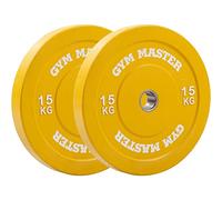 GYM MASTER 2" Coloured Rubber Bumper Plates for Olympic Barbell Weight Lifting
