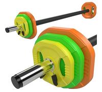 GYM MASTER 20kg Rubber Coated Studio Pump Barbell Weight Set for Aerobic Exercise