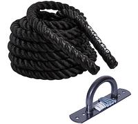 GYM MASTER Battle Rope and Single Hoop Ground | Wall Anchor For Strength Training Battling Workouts - 15M