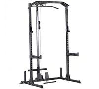 GYM MASTER GM1 Half Power Rack Squat Cage with Dual Cable Pulley System & Optional Safety Spotters - GM1 Half Rack + Spotters
