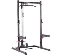 GYM MASTER GM2 Half Power Rack Squat Cage with Optional Cable Pulley System, Weight Storage and Spotters - GM2 Half Rack + Cable Pulley System + Spotters
