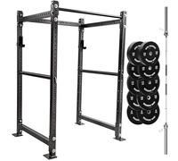 GYM MASTER GM3 Power Rack With Barbell and Weights Set - Power Rack H:226cm, D:90cm + 6ft Int'l barbell