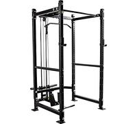 GYM MASTER GM3 Weight Lifting Power Rack Squat Cage with Dual Cable System - H226cm/D90cm