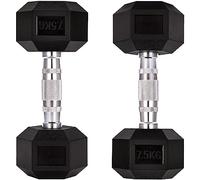 GYM MASTER Hex Dumbbells - Rubber Encased Cast Iron Hand Weights and Optional 3 Tier Rack
