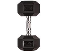 GYM MASTER Hex Dumbbells - Rubber Encased Cast Iron Hand Weights and Optional 3 Tier Rack - Single 15KG