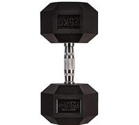 GYM MASTER Hex Dumbbells - Rubber Encased Cast Iron Hand Weights and Optional 3 Tier Rack - Single 25KG