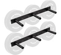 GYM MASTER Olympic 2" Weight Plate Wall Mounted Storage Rack - Vertical or Horizontal