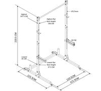 GYM MASTER Olympic Squat Rack Pull Up Bar Weight Lifting Power Cage Rack Bar