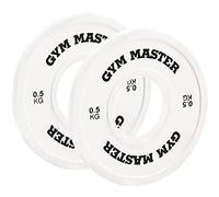 GYM MASTER Pair of 2" Coloured Rubber Fractional Change Plates for Olympic Barbell Weight Lifting - 2 x 0.5kg (1kg)