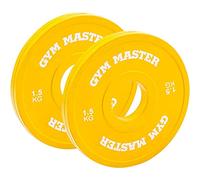 GYM MASTER Pair of 2" Coloured Rubber Fractional Change Plates for Olympic Barbell Weight Lifting - 2 x 1.5kg (3kg)