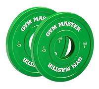 GYM MASTER Pair of 2" Coloured Rubber Fractional Change Plates for Olympic Barbell Weight Lifting - 2 x 1kg (2kg)