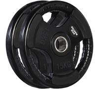 GYM MASTER Rubber Coated 2" Olympic Tri-Grip Weight Plates - 15kg (30kg Total)