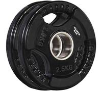 GYM MASTER Rubber Coated 2" Olympic Tri-Grip Weight Plates - 2.5kg (5kg Total)