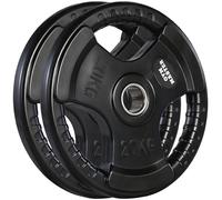 GYM MASTER Rubber Coated 2" Olympic Tri-Grip Weight Plates - 20kg (40kg Total)