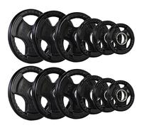GYM MASTER Rubber Coated 2" Olympic Tri-Grip Weight Plates - Full set (107.5kg)