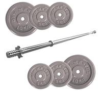 GYM MASTER Standard 5ft Barbell and 40kg Cast Iron Weight Set