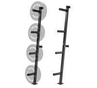 GYM MASTER Wall-Mounted Olympic Plate Storage Rack, 4 Posts