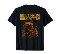 Gym Motivation - Built from Rock Bottom Fitness - Backprint T-Shirt