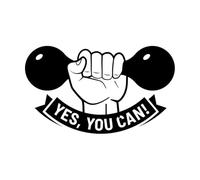 Gym Motivation Quotes Fitness Inspirational Strong Bodybuilding and Dumbbell in Hand Set Wall Vinyl Sticker Decor 36x61.3cm Art Mural Painting Black