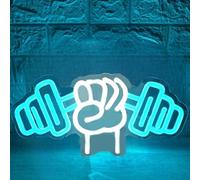Gym Neon Sign,Dumbbell LED Neon Light for Home Gym Decor,Dimmable led gym lights for Wall Decor,Gym Decor Sports Neon Sign for Workout Room,Men Women Wall Décor Gift,Powerlifting Gifts,13.8x6.3IN