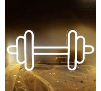 Gym Neon Sign,Dumbbell LED Neon Light for Home Gym Decor，White Neon Sign Dimmable led gym lights for Wall Decor,Gym Decor Sports Neon Sign for Workout Room,Men Women Wall Décor Gift,15.7x7.9IN