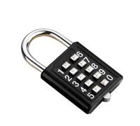 Gym Padlock with Code - Button Combination Security Padlock 8/10 Digits | Digital Code | for Toolbox, Sports Locker, Fence Small Locker Lock