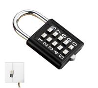 Gym Padlock with Code - Button Combination Security Padlock 8/10 Digits,Students Toolbox Button Combination Security, | for Toolbox, Sports Locker, Fence Small Locker Lock