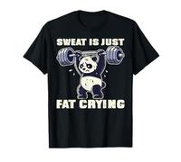 Gym Panda Sweat is Fat Crying Funny Workout Men Women Kids T-Shirt