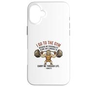 Gym Personality Ironic Powerlifting Strength Training Case for iPhone 16 Plus