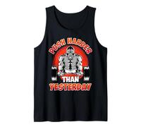 Gym Push Harder Than Yesterday Funny Muscle Training Tank Top