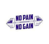 Gym Quote no Pain no gain Design Wall Vinyl Sticker Decor 42x99.5cm Glass Stickers DarkBlue