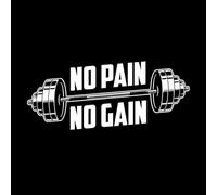 Gym Quote no Pain no gain Design Wall Vinyl Sticker Decor 42x99.5cm Waterproof White