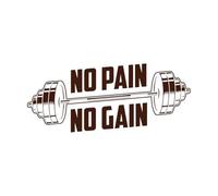 Gym Quote no Pain no gain Design Wall Vinyl Sticker Decor 48x113.8cm Art Mural Painting Coffee