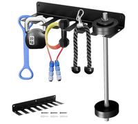 Gym Rack Organizer, Barbell Holder, 7 Slots Gym Equipment Storage Rack, Home Gyms Accessories Hanger, Wall Mount Hooks for Resistance Bands, Jump Ropes, Lifting Belt, Chains, Dumbbell