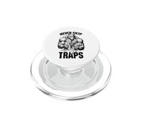 Gym Rat Never Skip Traps Trapezius Funny Muscle Mouse Trap PopSockets PopGrip for MagSafe