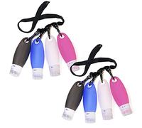 Gym Refillable Bottles Leak Proof Camping Travel Containers with Shower Lanyard ,3.3oz TSA Approved Squeezable Silicone Travel Tube Set for Gym Shampoo Lotion Soap (Multi Color, Multi Color,2 Set