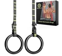 Gym Rings with Adjustable Straps, Non-Slip Gymnastic Rings Equipment for Home & Outdoor, Pull Up Rings Suspension Trainer, Exercise Rings for Gravity Fitness, Calisthenics, Workout, Training, Crossfit