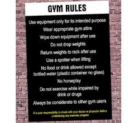 Gym Rules List of Rules For Gym Workout Suite Warning Sign Self Adhesive Gloss Sticker A2 594mm x 420mm
