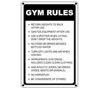 Gym Rules Poster Vintage Metal Sign,Return Weights To Rack After Use Vintage Warning Metal Poster for Home Bars Clubs Cafes Restaurant Farm Bathroom Farm 8x12 Inch