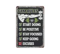 Gym Rules Vintage Metal Tin Signs Workout Motivational Quote Fitness Exercise Sign Home Bar Kitchen Coffee Man Cave Garage Wall Decor Art Tin Sign 5.5x8 Inch