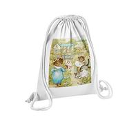 Gym Sac Drawstring Bag White Tom Kitten and Friends Kitten Illustration Child Beatrice Potter 12 Liters