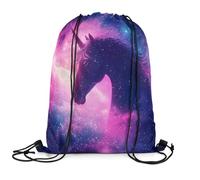 Gym Sackpack Cute Horse Sea Unisex Drawstring Backpack Large Capacity Draw String Back For Beach Shopping Swim