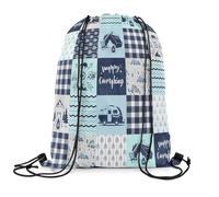 Gym Sackpack Happy Camping Pull String Drawstring Backpack Resistant Draw String Back For Beach Yoga Running