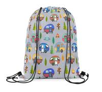 Gym Sackpack Happy Camping Resistant Drawstring Bag Stylish Draw String Back For Swim School Shopping