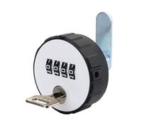 Gym School Drawer Door 4 Digital Round Padlock with Key Combination Cabinet Cam Lock 1Pcs(26MM)